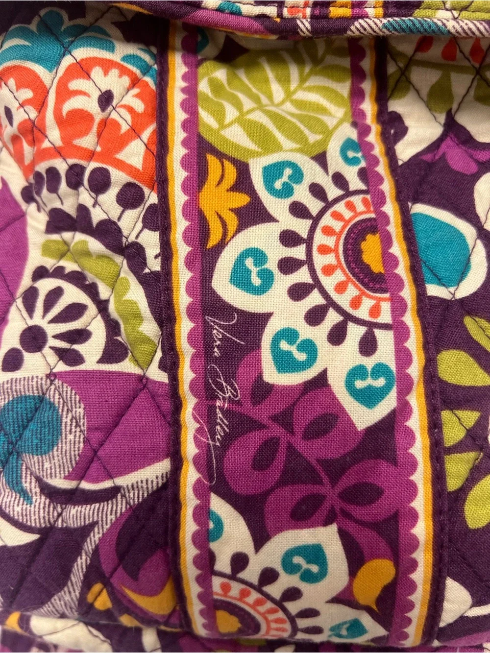 Vera Bradley Purple Multi Floral Quilted Backpack